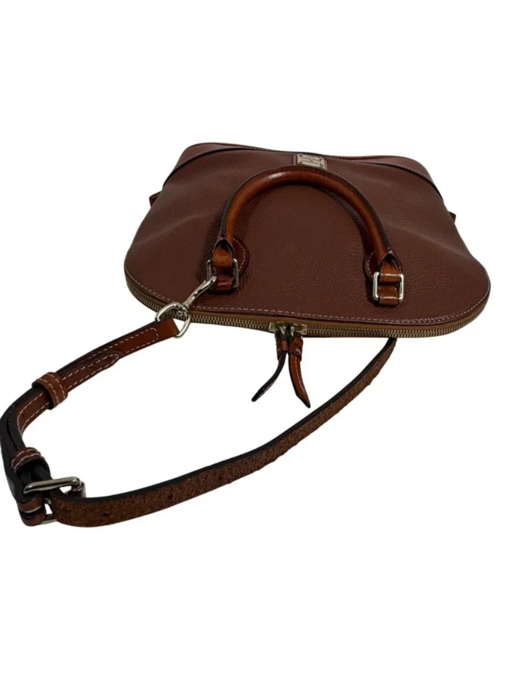 Dooney Bourke Pebbled Leather ZIP ZIP Handbag Satchel + Detachable Strap FLAW